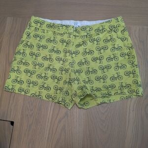 Yellow Bicycle Print Shorts